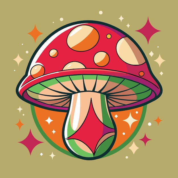 Cartoon mushroom Vector illustration of a fly agaric