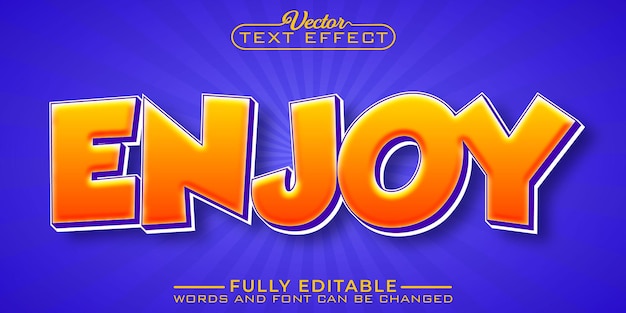 Cartoon Orange Enjoy Editable Text Effect Template