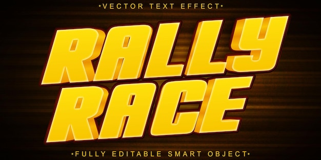cartoon rally race game vector fully editable smart object text effect