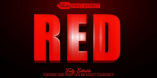 Cartoon Red Vector Fully Editable Smart Object Text Effect