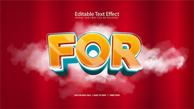 Cartoon Style Editable Text Effect with the word FOR