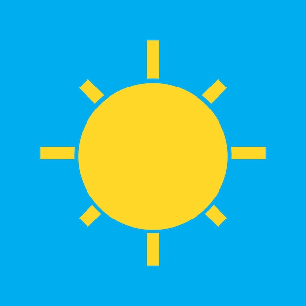 cartoon sun Illustration of a yellow sun on a blue background vector illustration