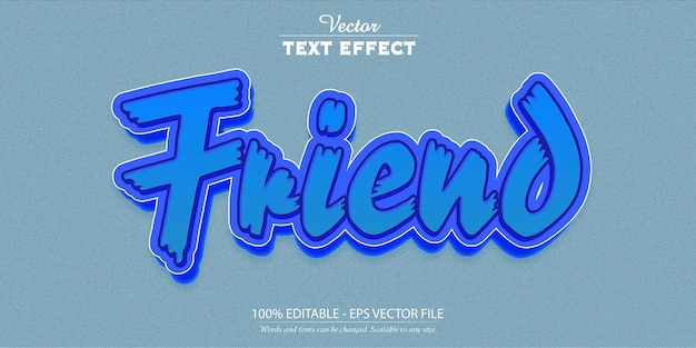 Cartoon text effect editable blue color text style