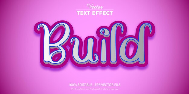 Cartoon text effect editable cool pink color text style
