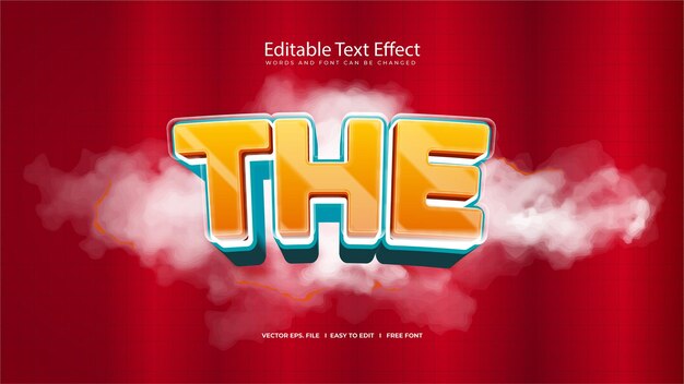 Cartoon Text Effect with 3D Style and Editable Words