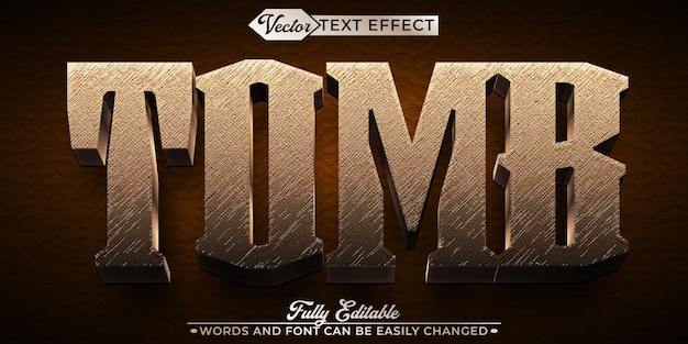 cartoon tomb vector editable text effect template
