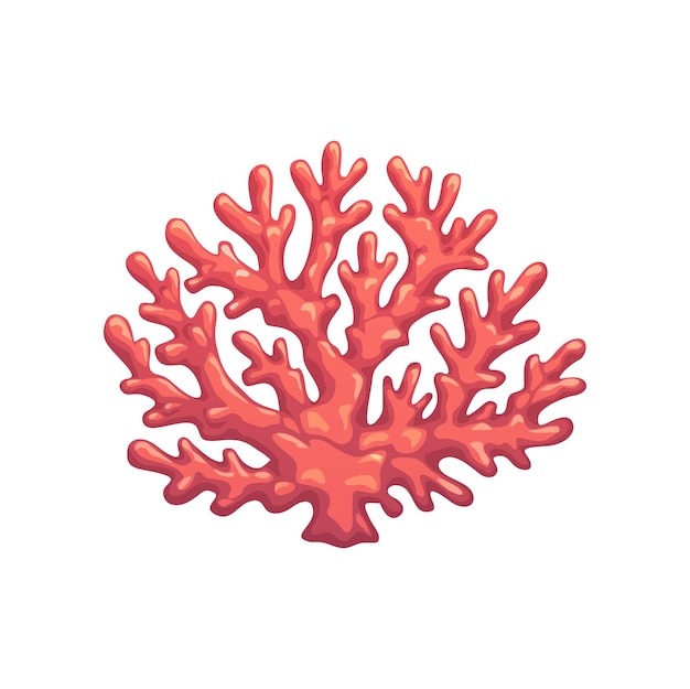 Cartoon underwater coral plant branch element