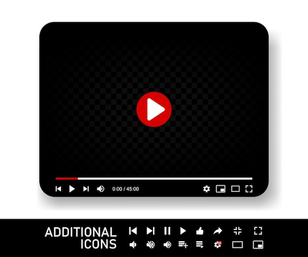cartoon video player template.modern video or audio player interface in flat style.vector illustration.