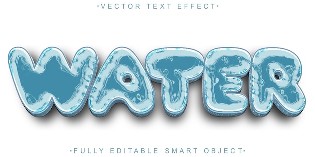 Cartoon Water Vector Fully Editable Smart Object Text Effect
