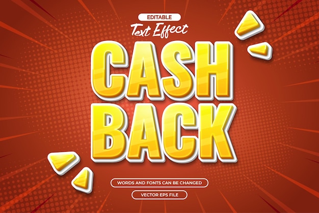 cash back edtidable text effect