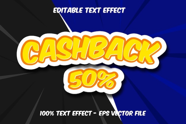 Cash back Text Effect Modern Style