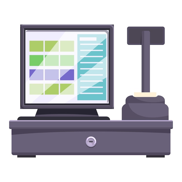 Cash register showing sale information on screen
