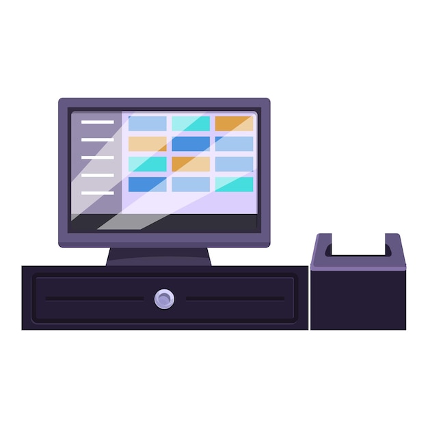 cash register with touchscreen showing inventory management system