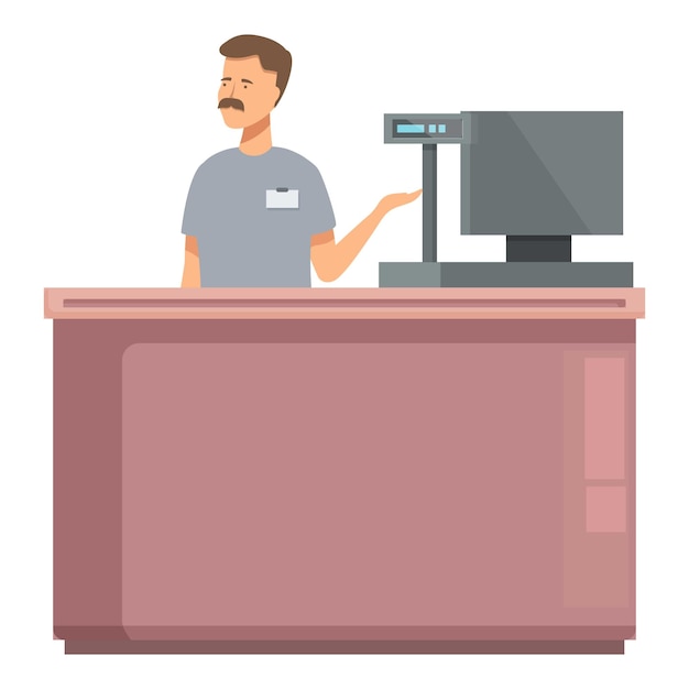 Cashier standing at checkout counter