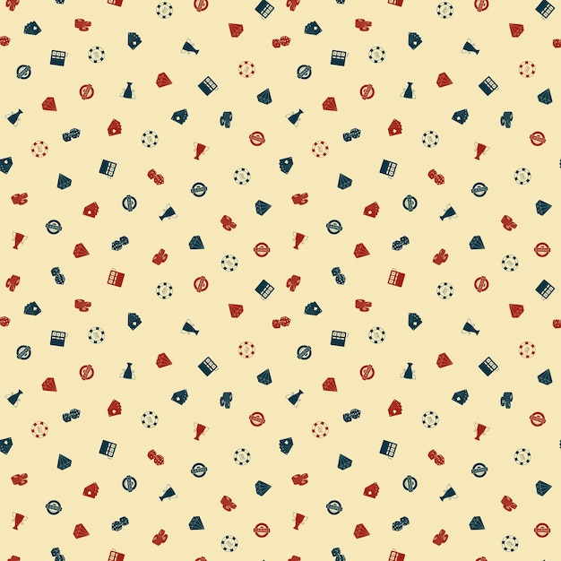 Casino slot icon pattern background for website or wrapping paper Gambling hand drawn seamless pattern