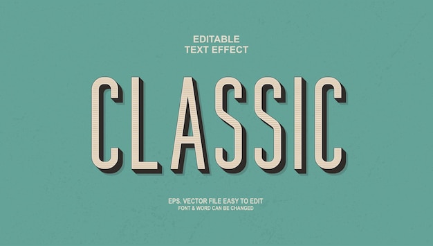 Cassic text effect retro style