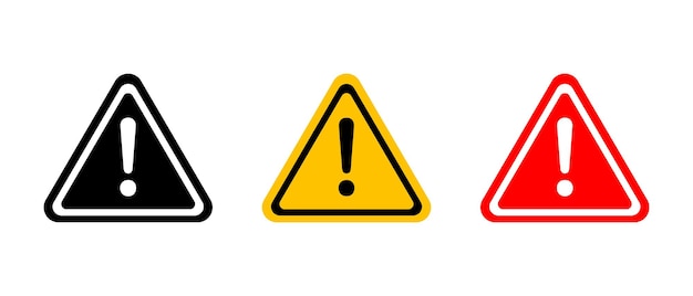 caution warning signs set exclamation marks vector illustration
