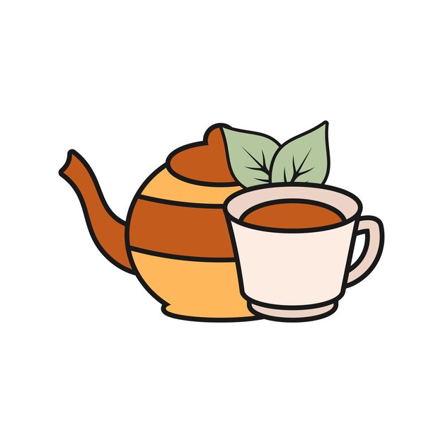 Çay Günü Retro Tarzı Element Vektör Design