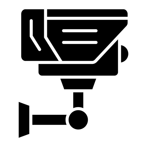 cctv camera glyph solid black illustration