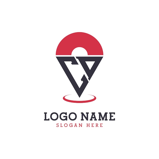 CD Location Icon Design Modern CD Pinpoint Logo for Navigation Map Apps and Location Based Businesses