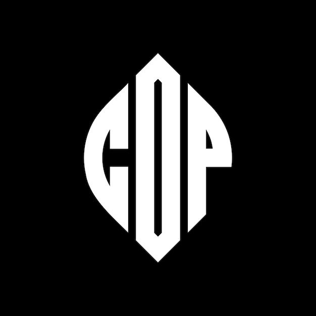 CDP circle letter logo design with circle and ellipse shape CDP ellipse letters with typographic style The three initials form a circle logo CDP Circle Emblem Abstract Monogram Letter Mark Vector