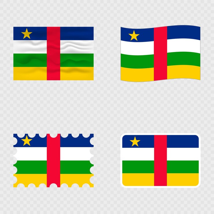 Vektör central african republic national flag in four different styles