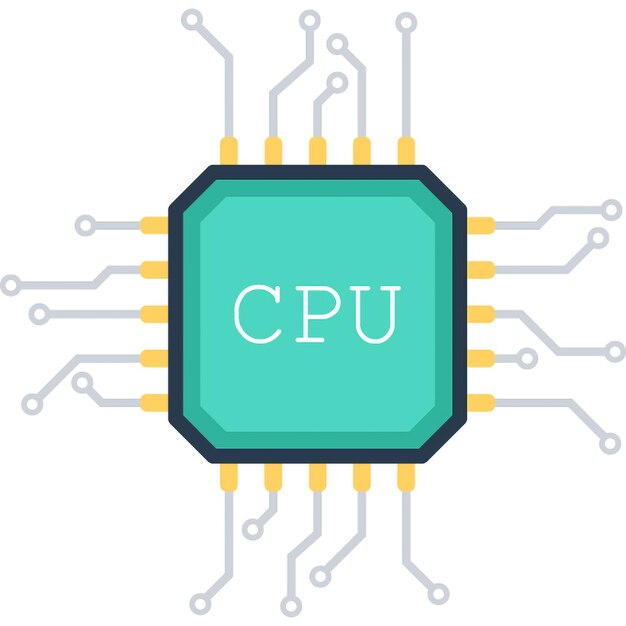central processing unit flat web icon concept