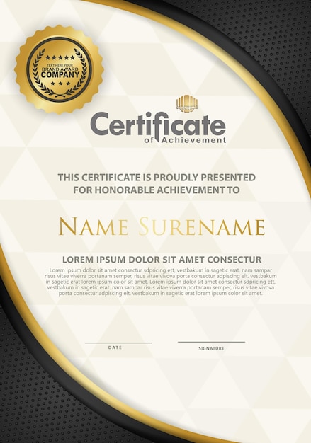 certificate template with luxury patterndiplomaVector illustration