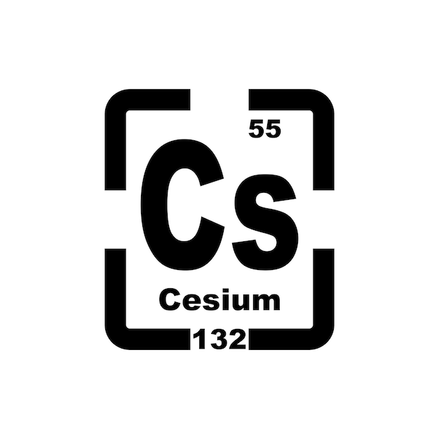 Cesium icon chemical element in the periodic table