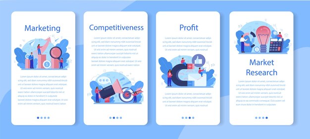 Çevrimiçi platform banner seti