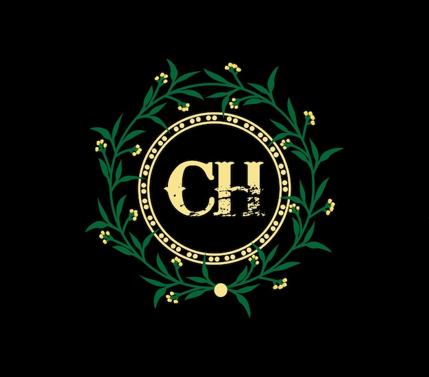 CH letter logo design with a circle shape CH Logo design with unique and simple design
