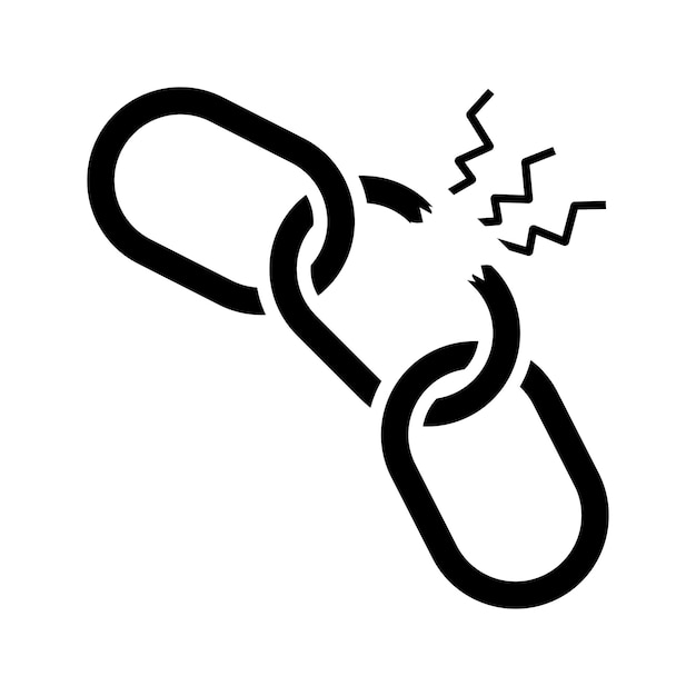 chain connect detachment icon black vector graphics
