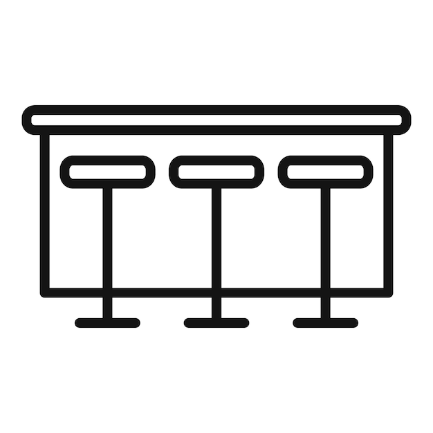 Chair bar icon outline vector Cafe pub Wine interior