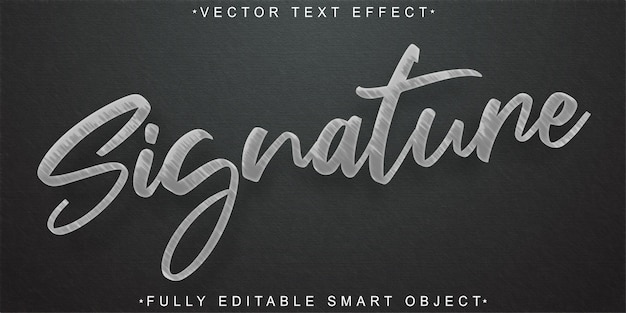 chalk signature vector fully editable smart object text effect
