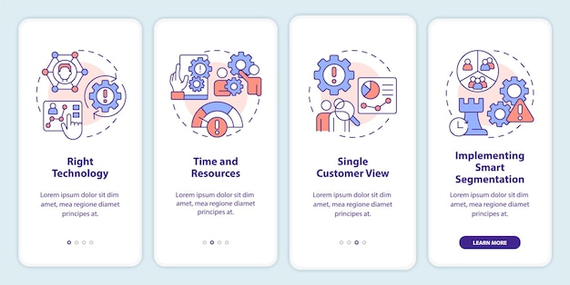 Challenges of personalized marketing onboarding mobile app screen