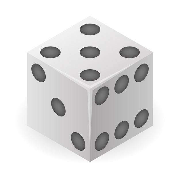 Chance dice icon Isometric of chance dice vector icon for web design isolated on white background
