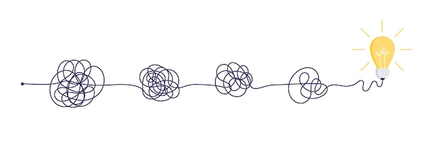 Chaos simplifying problem solving and business solution searching challenge concept vector