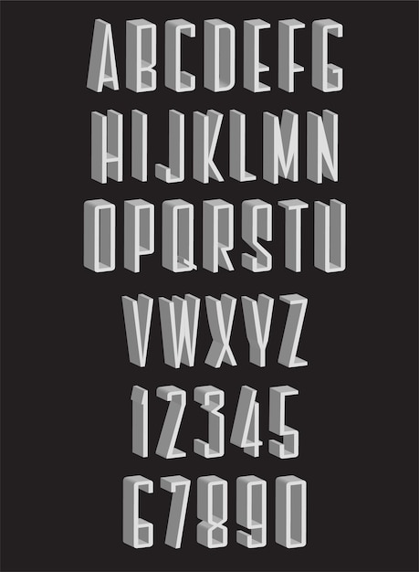 Character English ABC 3D number