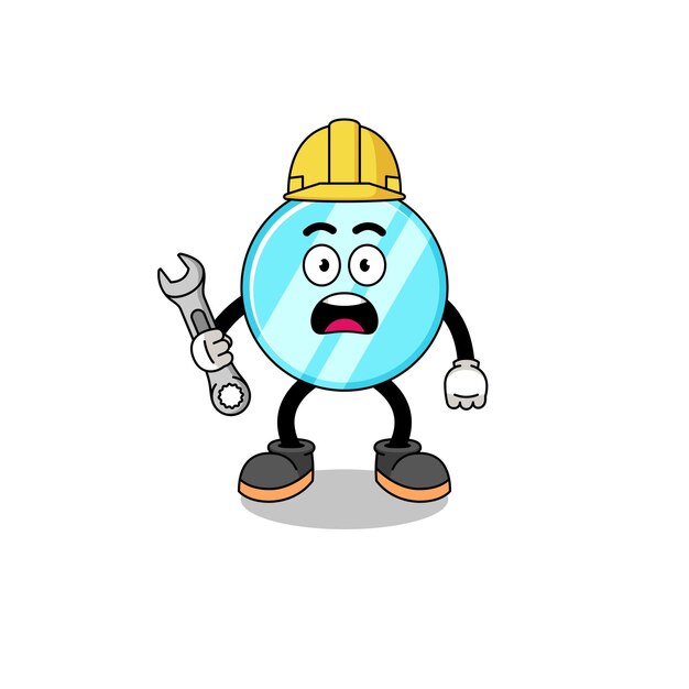 Character Illustration of mirror with 404 error