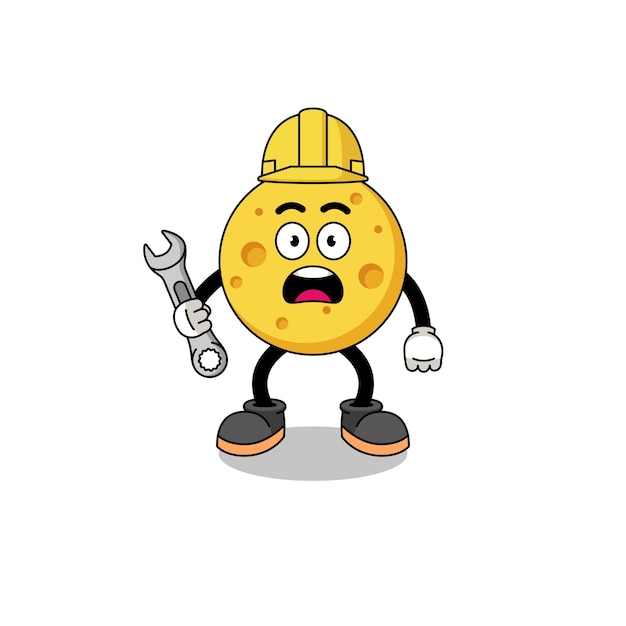 Character Illustration of round cheese with 404 error