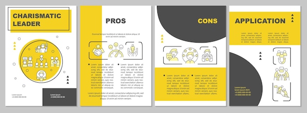 Charismatic leadership yellow brochure template