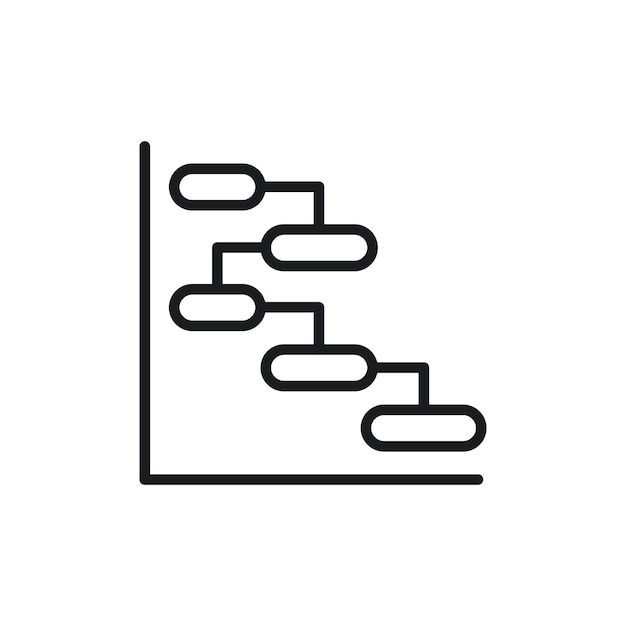 Chart gantt icon isolated on white background