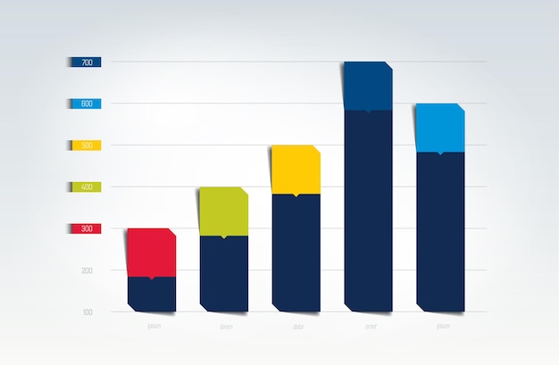 chart graph scheme simply color editable infographics element vector