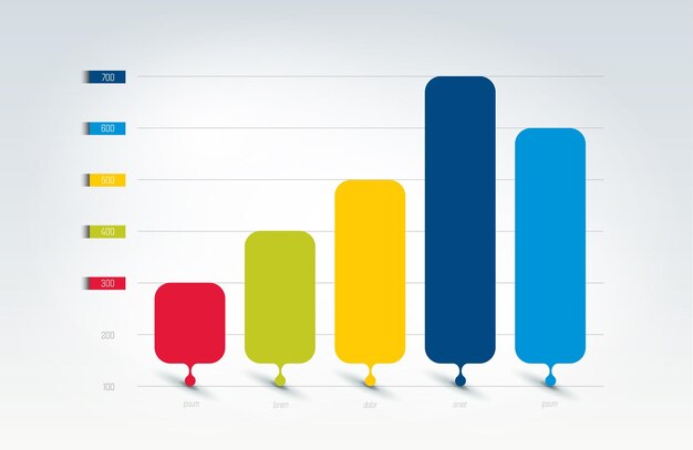 chart graph scheme simply color editable infographics element vector