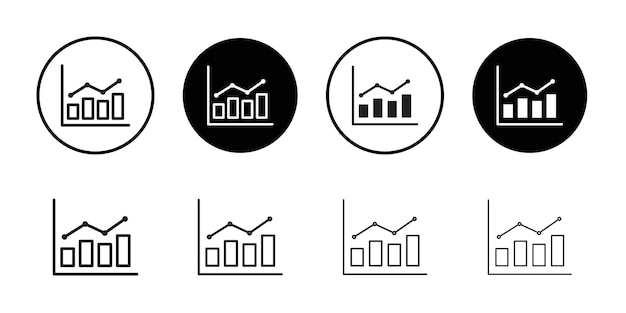 Chart icon Flat art in black and white isolated
