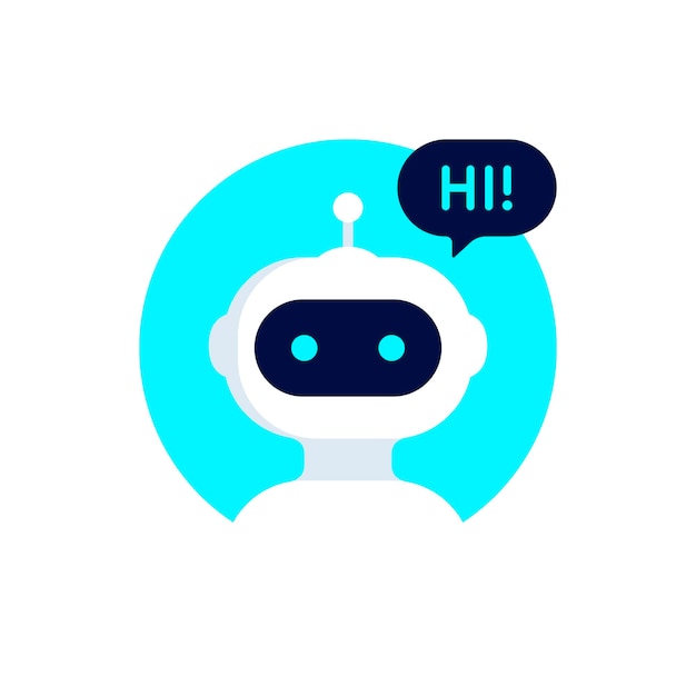 Chat bot icon design Robot say Hi Virtual smart assistant Bot icon Chatbot symbol concept Voice