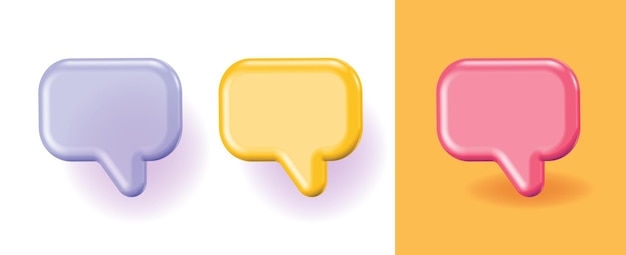 chat bubble speech 3d message icon graphic talk conversation element comic fun cartoon render