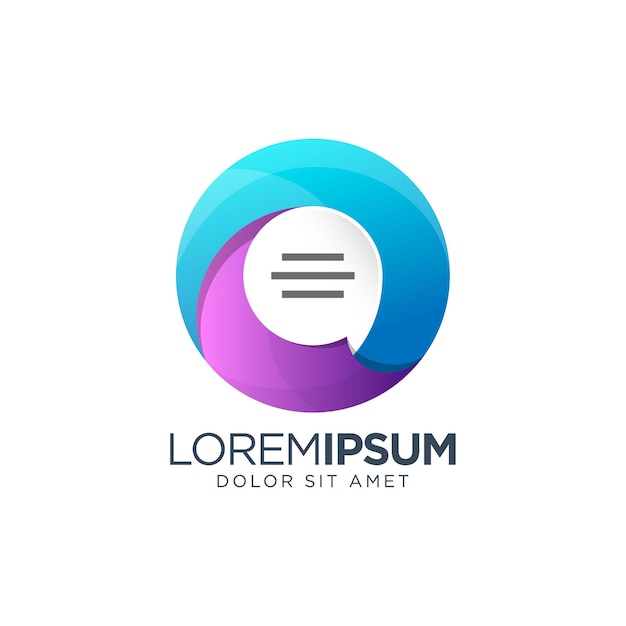 Chat Color Gradient Logo Design