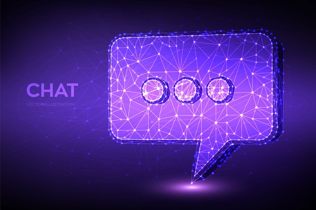 Chat. Lav polygonal abstrakt chat-skilt. Taleboble-meddelelsessymbol.