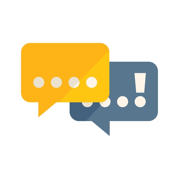chat problem solving icon flat vector business solution design idea isolated